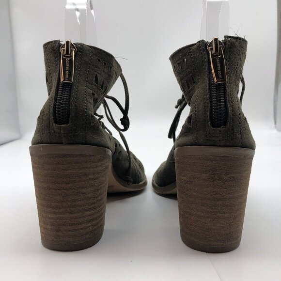 Vince Camuto Tarita Sandals Women's Size 6.5 Cutout Lace-Up Olive Green - Picture 4 of 13